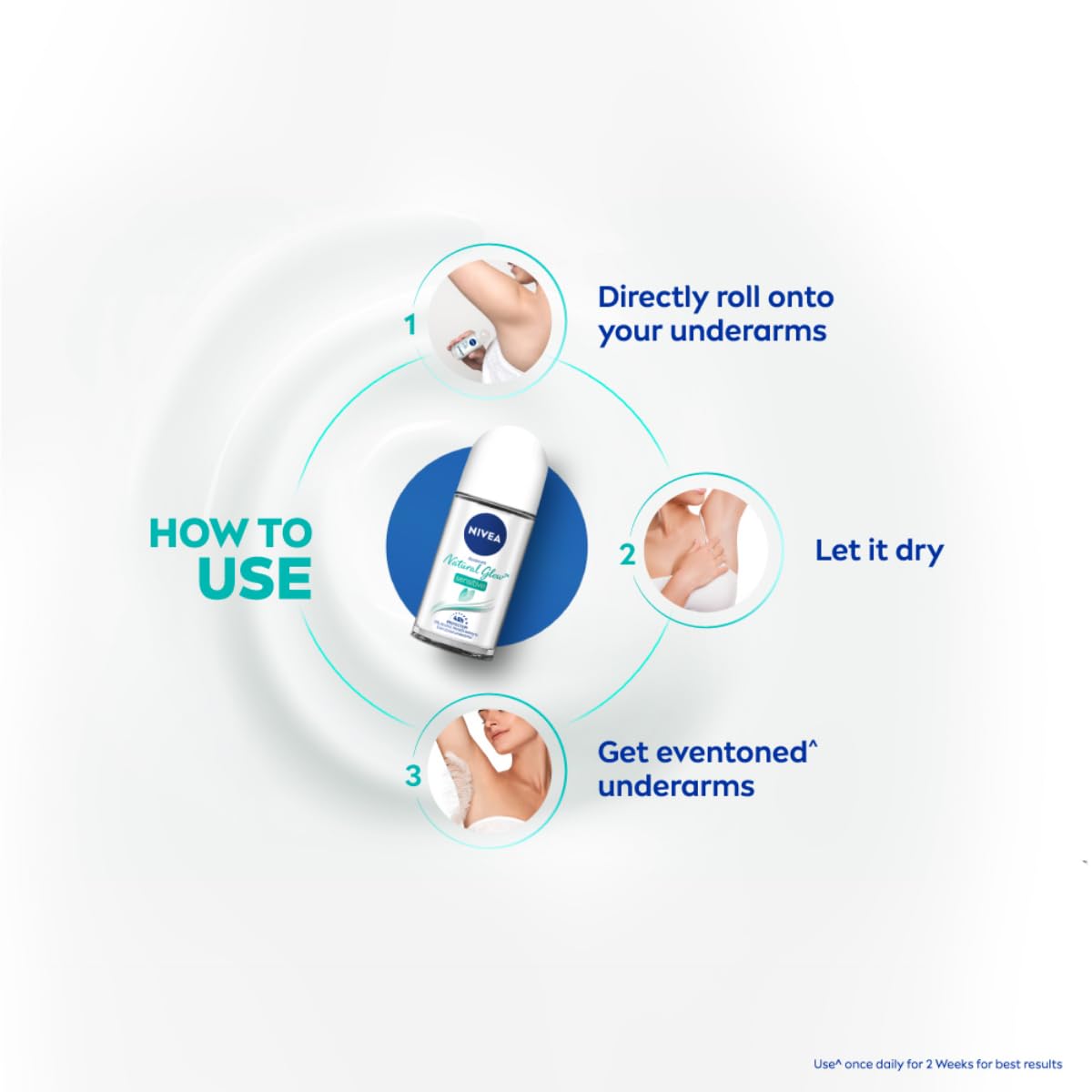 nivea women deodorant roll on, whitening sensitive, for 48h protection, 50ml,25ml NIVEA Women Deodorant Roll On