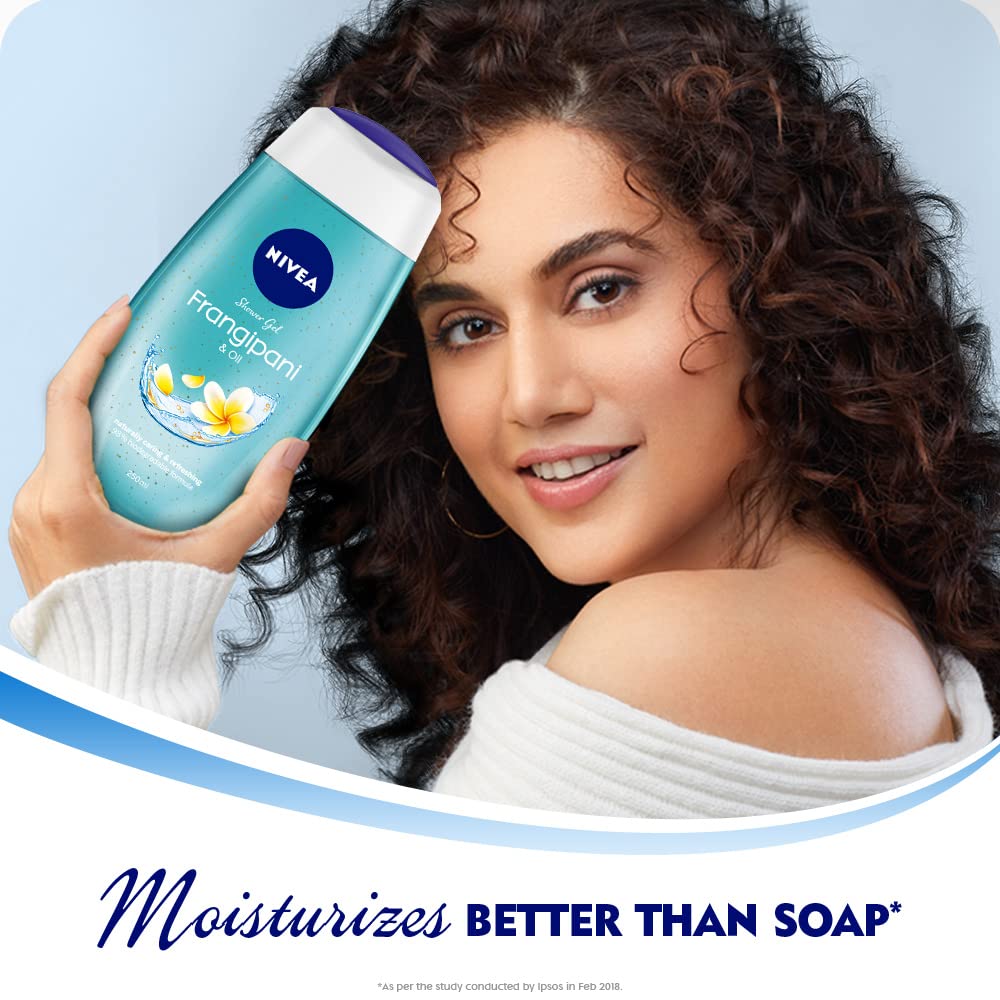 nivea frangipani & oil 250ml body wash| shower gel with care oil pearls| refreshing scent of frangipani flower|clean, healthy & moisturized skin NIVEA Frangipani & Oil