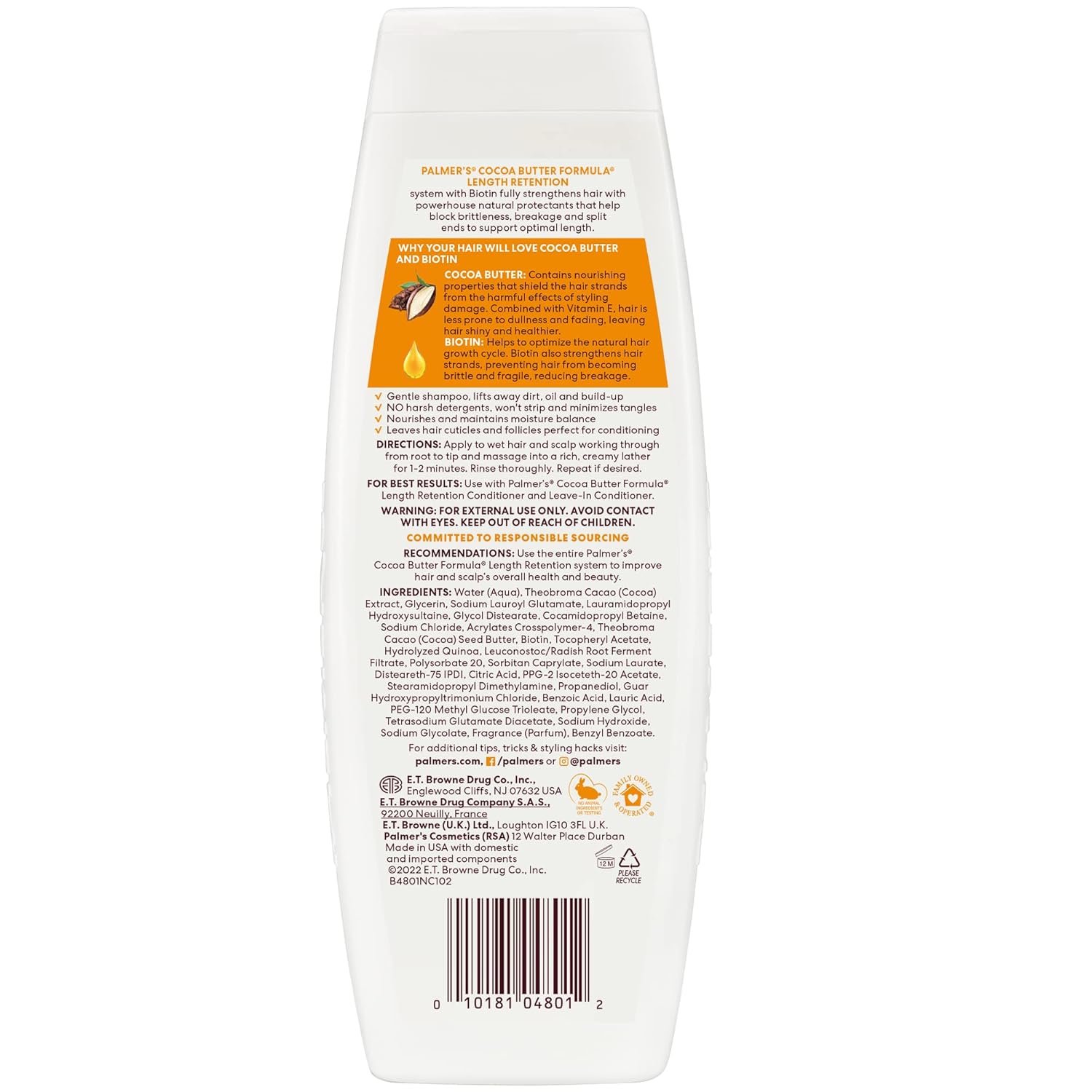 palmer's cocoa butter & biotin shampoo for hair length retention, strengthening & enhanced shine 400ml Palmer's Cocoa Butter