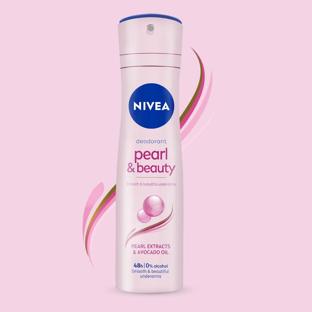 nivea pearl & beauty deodorant for unisex, 150 milliliters Nivea Pearl & Beauty Deodorant