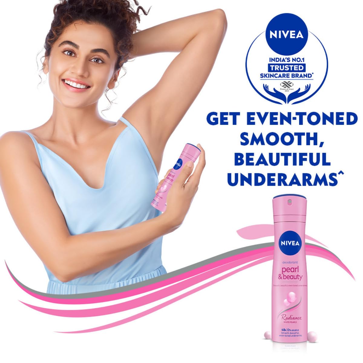 nivea female pearl & beauty radiance citrus scent liquid deodorant 150 ml | for eventoned smooth & beautiful underarms, pack of 1 Nivea Female Pearl & Beauty Radiance