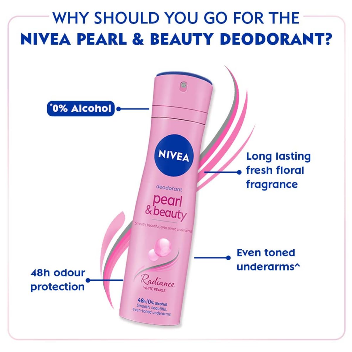 nivea female pearl & beauty radiance citrus scent liquid deodorant 150 ml | for eventoned smooth & beautiful underarms, pack of 1 Nivea Female Pearl & Beauty Radiance