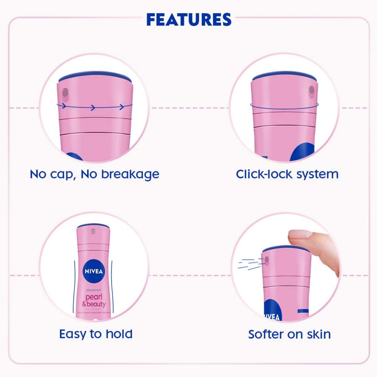 nivea female pearl & beauty radiance citrus scent liquid deodorant 150 ml | for eventoned smooth & beautiful underarms, pack of 1 Nivea Female Pearl & Beauty Radiance
