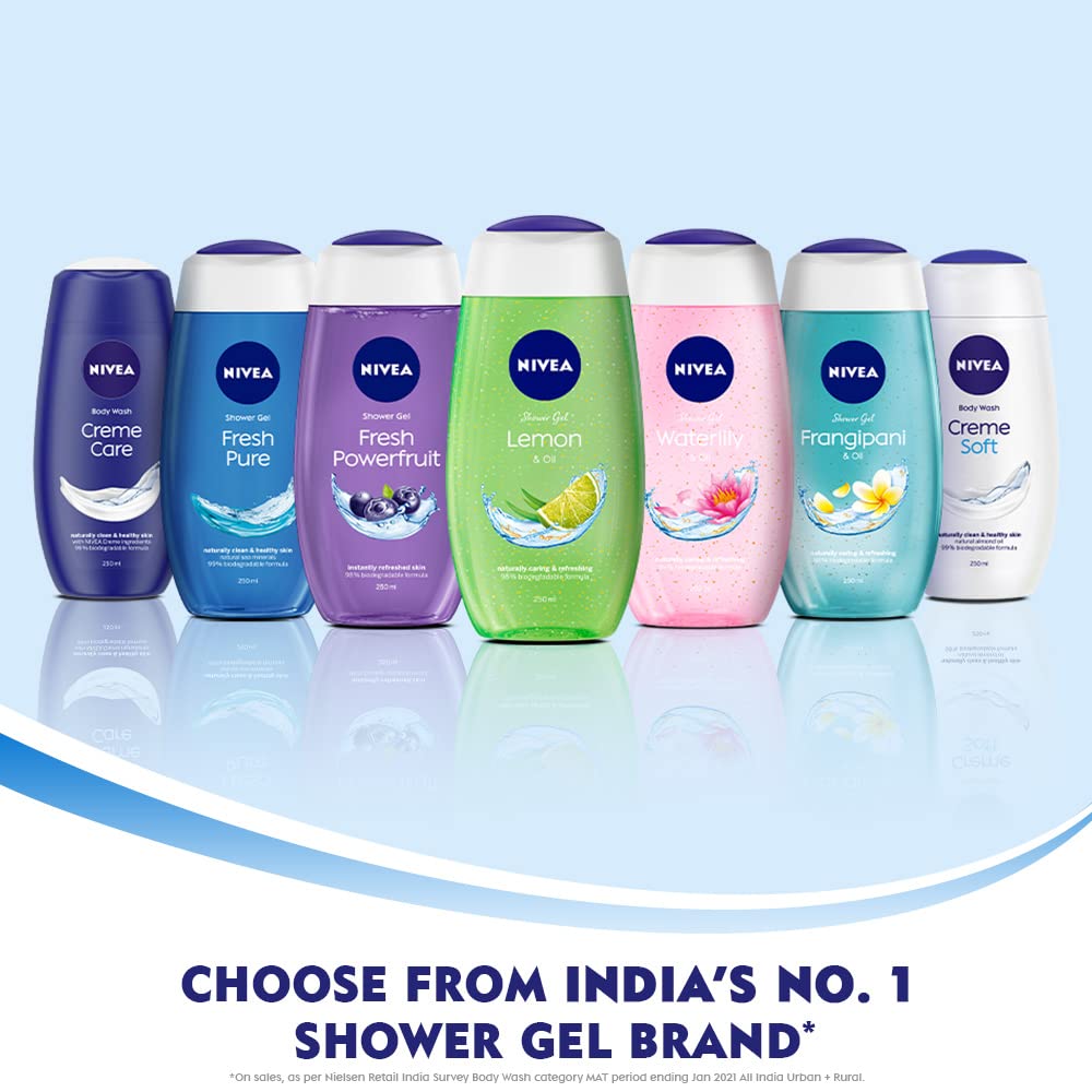 nivea frangipani & oil 250ml body wash| shower gel with care oil pearls| refreshing scent of frangipani flower|clean, healthy & moisturized skin NIVEA Frangipani & Oil
