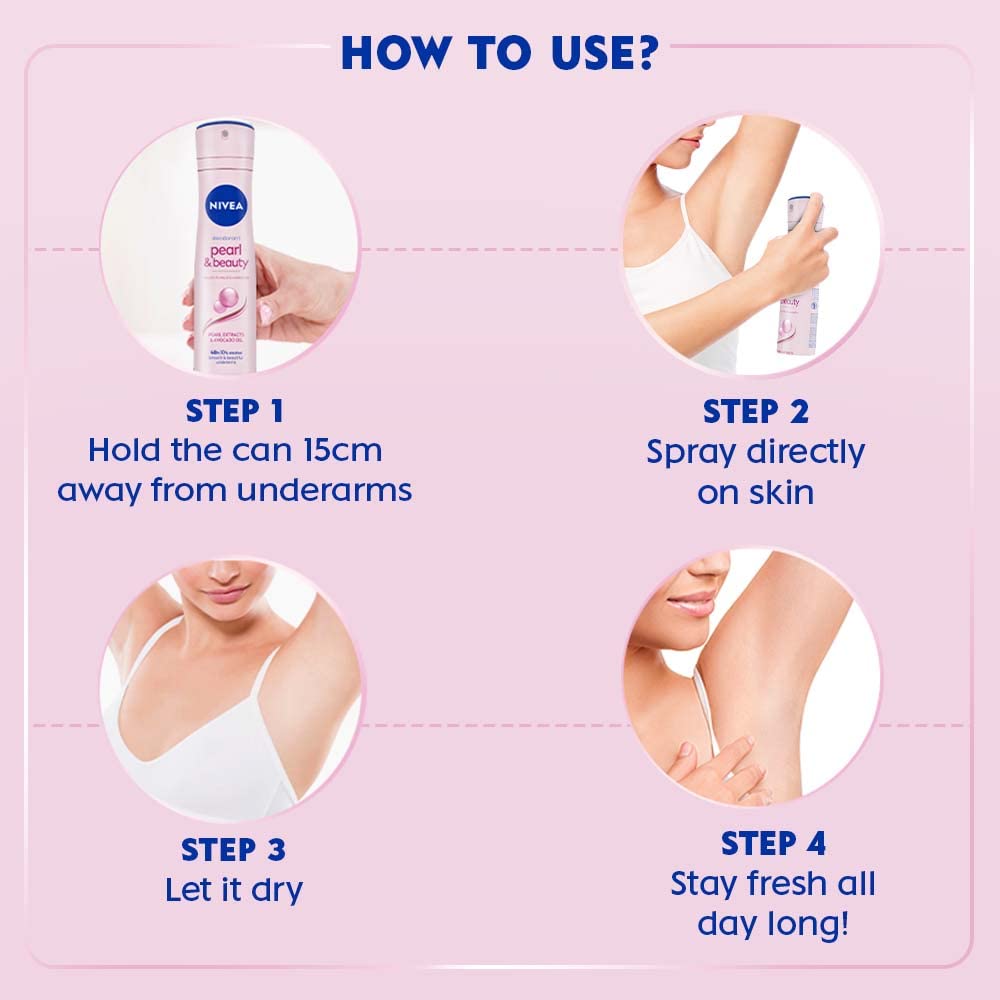 nivea pearl & beauty deodorant for unisex, 150 milliliters Nivea Pearl & Beauty Deodorant