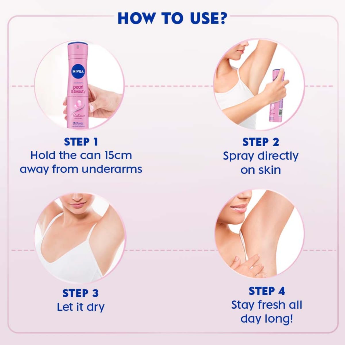 nivea female pearl & beauty radiance citrus scent liquid deodorant 150 ml | for eventoned smooth & beautiful underarms, pack of 1 Nivea Female Pearl & Beauty Radiance