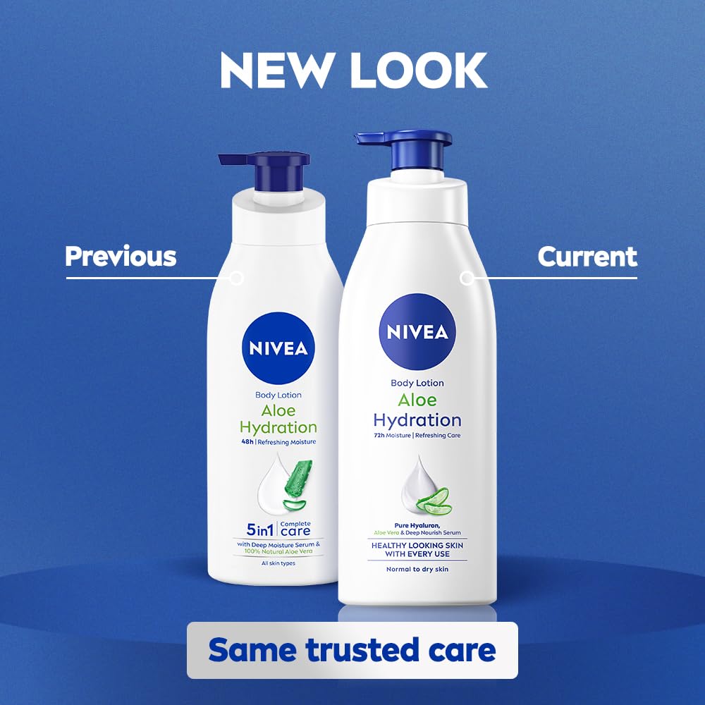 nivea aloe hydration body lotion, 200ml | 400ml 72h moisturization | with deep moisture serum & 100% natural aloe vera extracts | all skin types NIVEA Aloe Hydration Body Lotion