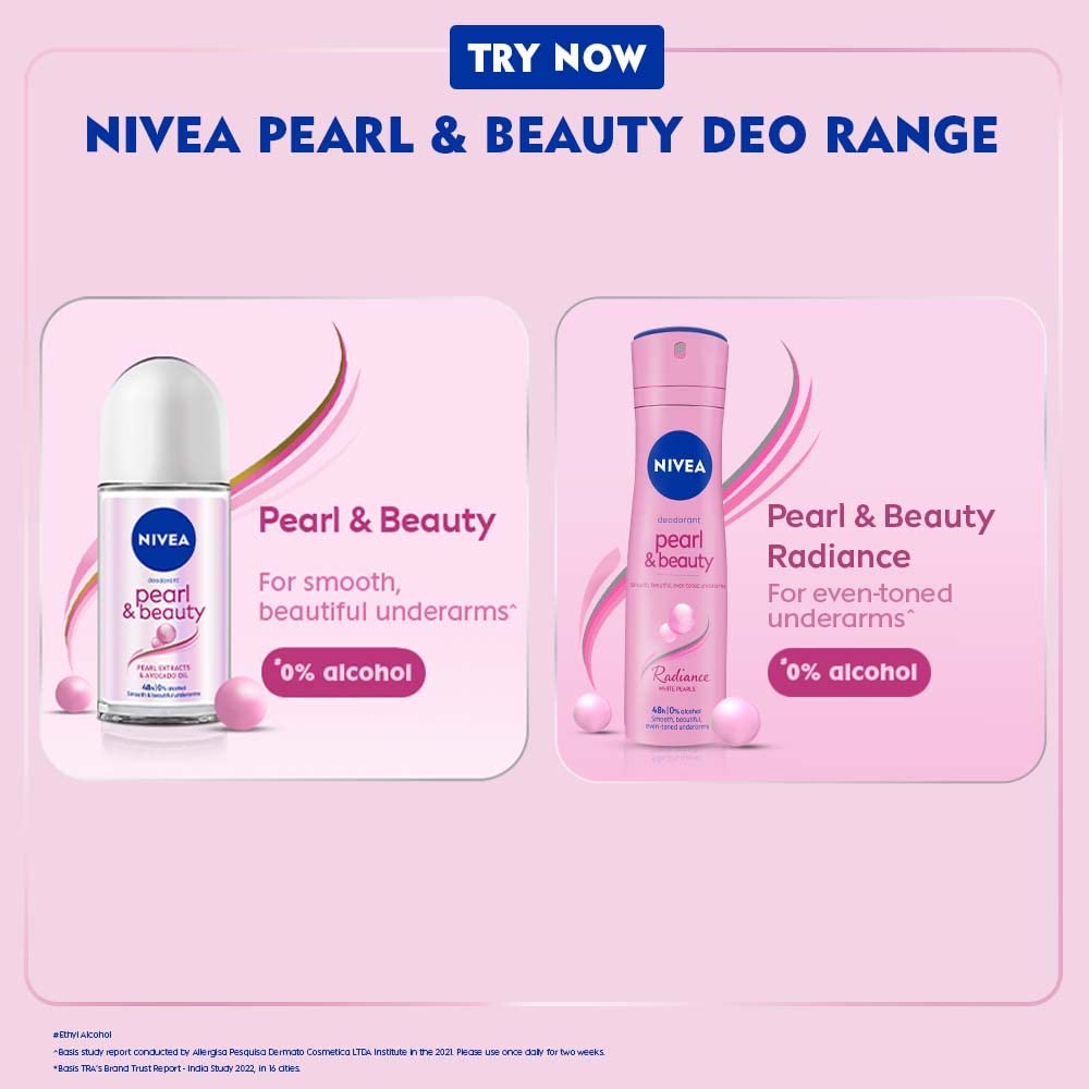 nivea pearl & beauty deodorant for unisex, 150 milliliters Nivea Pearl & Beauty Deodorant