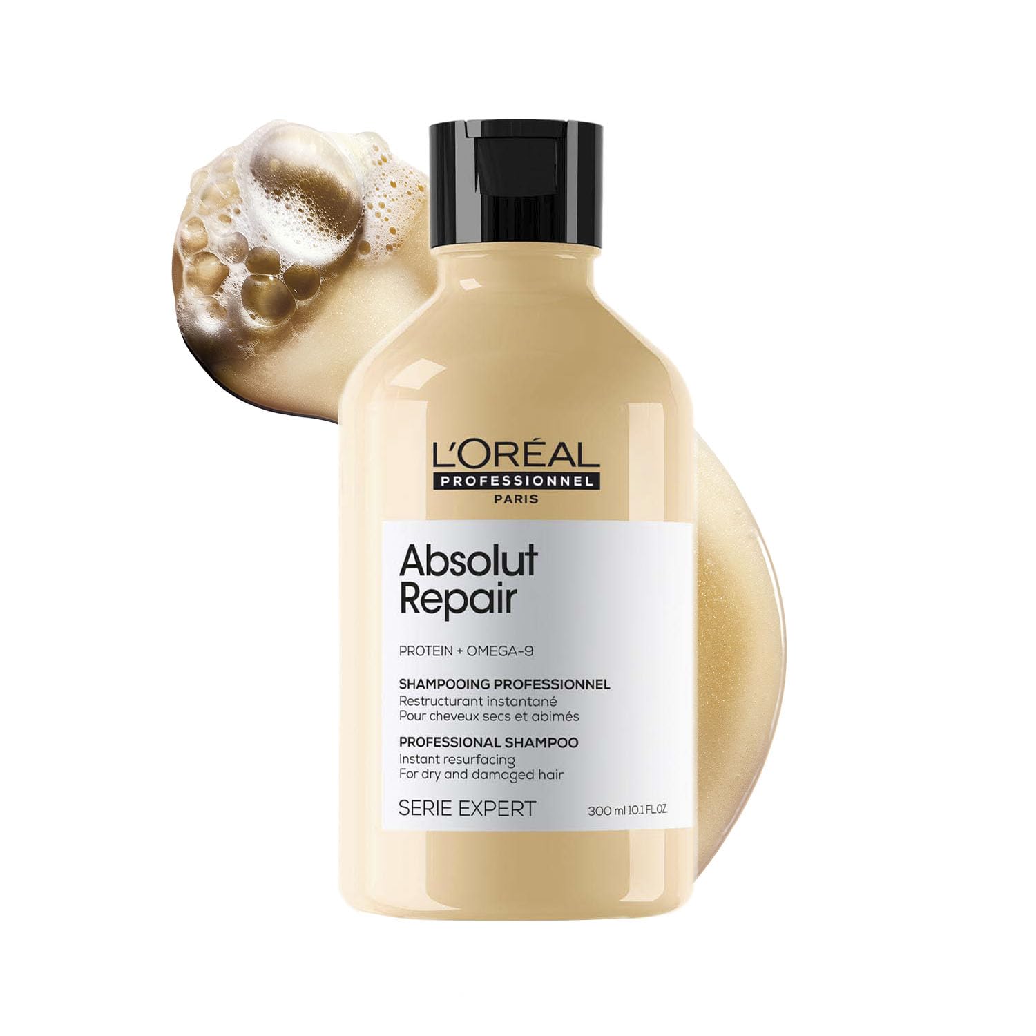 l'oréal professionnel absolut repair shampoo for dry & damaged hair 300ml | professional shampoo for strengthening and repairing hair, with protein & omega 9, for men & women L'Oréal Professionnel Absolut Repair Shampoo